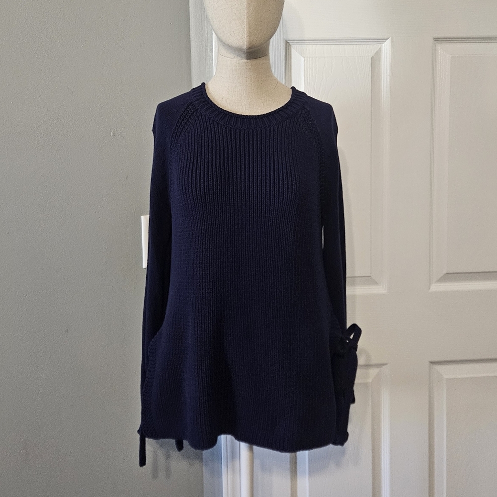 J. Crew Dark Blue Sweater with Side Ties